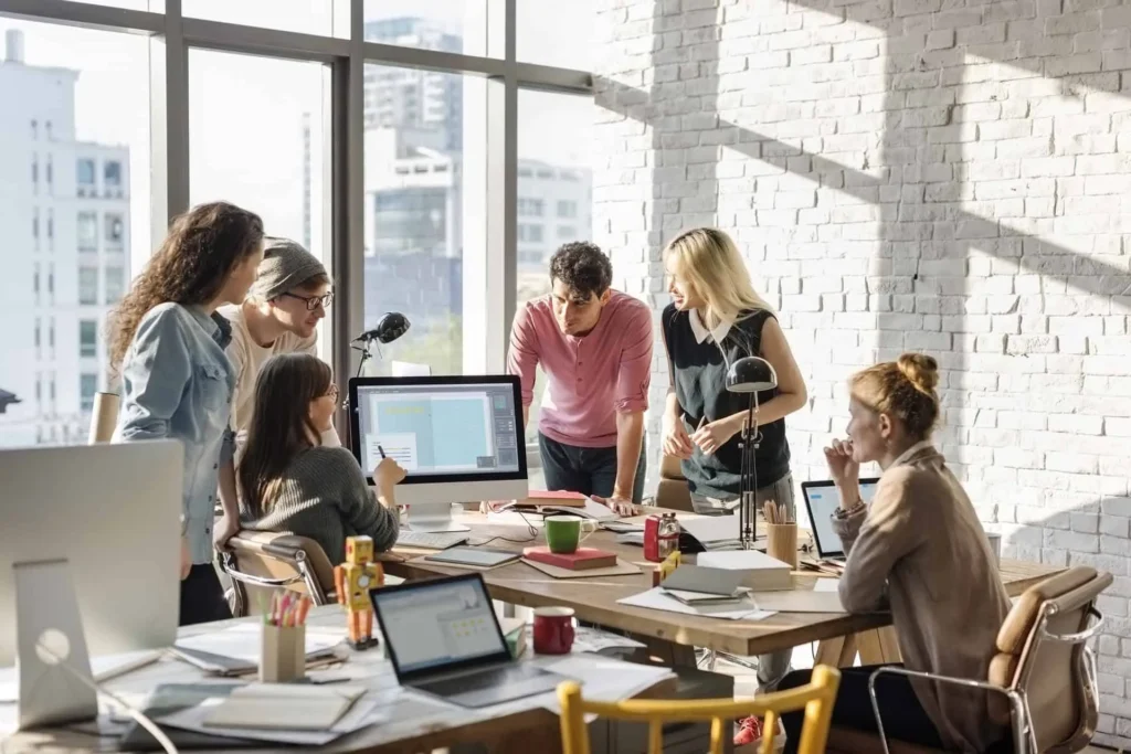 A team in a meeting
